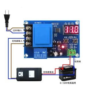 Bateria de lítio XH-M602, módulo de controle de carregamento, bateria de sobrecarga, interruptor de controle de parada