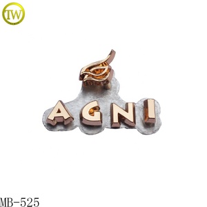 Custom Hollow Gold logo Round Tags Wallet Metal Name Plate With Letters for <strong>Suitcase</strong> <strong>Accessory</strong> - Product Image 4