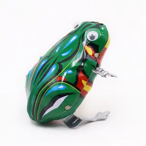 Chinese High Quality Funny Tin Classic Retro Clockwork Jumping Frog Vintage Kids Toys