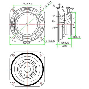 LS102W-14-R4 Loa 102Mm 4Inch 4Ohm <span class=keywords><strong>15W</strong></span> 90dB Âm Thanh Xe Hơi Kép Cone Đầy Đủ Loa 7.75V - Product Image 3