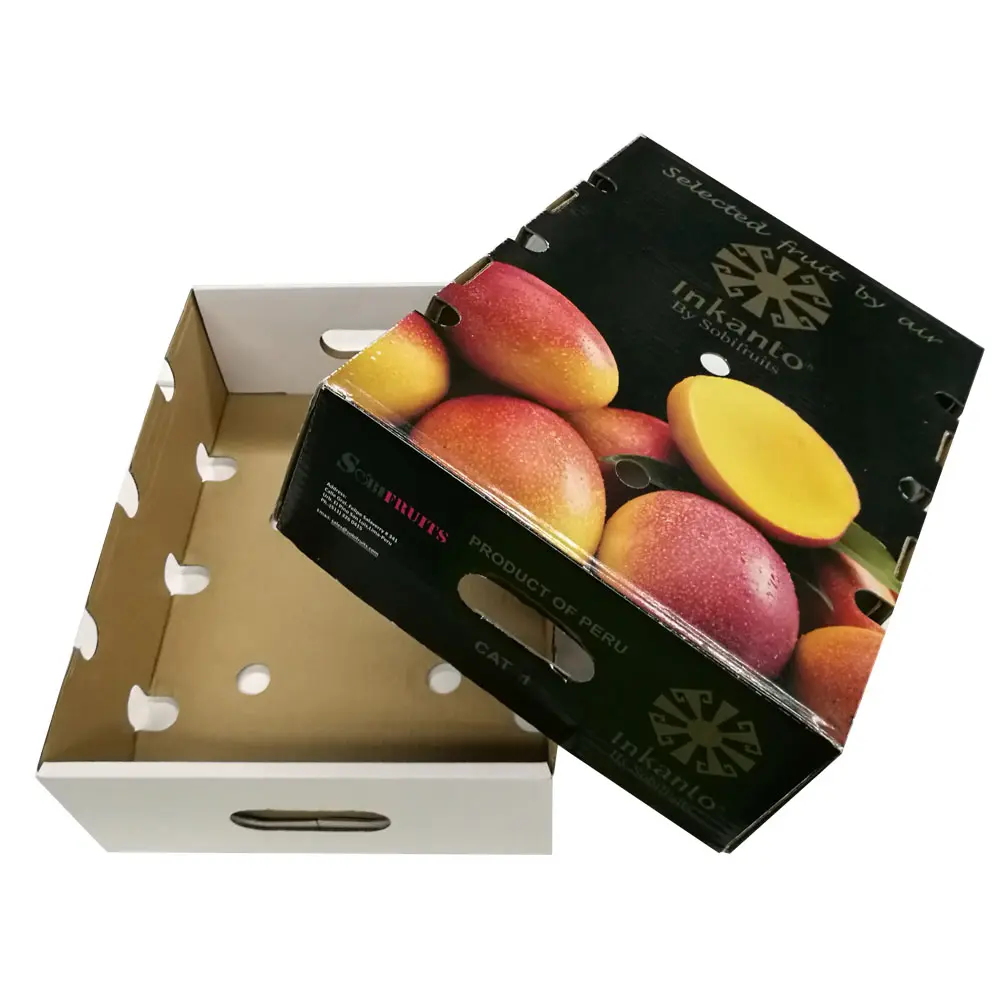 Boîte en carton ondulé pour fruits et légumes, emballage de bananes et de mangues, vente en gros, 2023