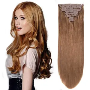 Hot Selling 100% Virgin Wavy Remy Hair Seamless Clip In Human Hair Natural Extensions Brazilian Clip In Hair