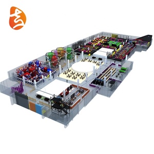 Parc d'attractions pour enfants, zone de jeu souple commercial, grand parc de trampoline, équipement de terrain de jeu intérieur pour enfants, guerrier <span class=keywords><strong>ninja</strong></span> - Product Image 2