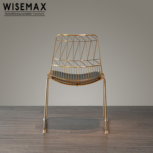 WISEMAX FURNITURE Mobilier de salle à manger classique, mobilier de luxe moderne, vente en gros, chaise de loisirs, chaise en fil métallique doré <span class=keywords><strong>Bertoia</strong></span>, chaise Lucy - Product Image 5