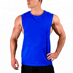 Degli uomini di <span class=keywords><strong>Cut</strong></span>-<span class=keywords><strong>Out</strong></span> Senza Maniche Camicia Palestra Stringer Gilet Bianco Allenamento T-Shirt Muscle Tee Bodybuilding Tank Top di Fitness Abbigliamento