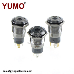 8mm piccolo mini <span class=keywords><strong>6v</strong></span> luce auto reset metallo 4 robusto interruttore a pulsante corto 12 /16/19/con simbolo di alimentazione rosso g19 - Product Image 6