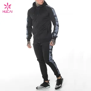 Goedkope Groothandel Custom Camo Sportkleding Slim Fit Trainingspakken Voor Mannen