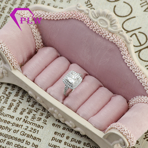 1.8 carat 6.5x6.5mm prinses <span class=keywords><strong>cut</strong></span> center <span class=keywords><strong>moissanite</strong></span> twee halo engagement ring in 18k wit goud - Product Image 6