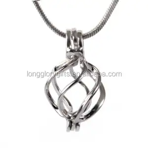 Ornate Twist Pearl pendant Cage for love wish pearl gift set