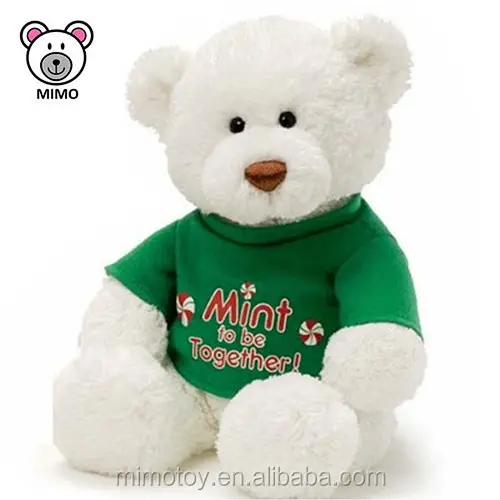 Adorable Soft Plush White Teddy Bear With T shirts Promotion Gift OEM Custom LOGO Cute Stuffed Animal Plush Teddy Bear Clothes