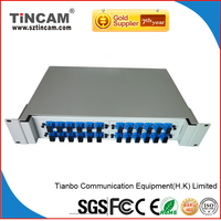Panel Patch Fiber Optik TiNCAM FTTH Outdoor 24 Port, Adaptor Fiber Optik, Panel Patch Fiber Optik untuk Rak/ODF, Splicer Fiber Optik ODF