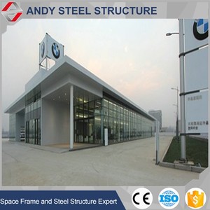 Đúc Sẵn Xây Dựng Kim Loại Thép Mạ Kẽm Cấu Trúc Thủy Tinh 4 4S Xe Showroom Khung Thép Đại Lý Cửa Hàng Xe Xây Dựng - Product Image 5