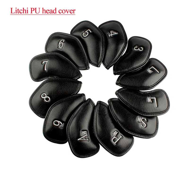 Iron-Set Golf-Head-Covers Factory Customize PU Leather Protector Golf Iron Head Cover 12Pcs/Set