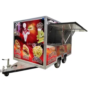 Mobile Food Truck 7.5ft Dining Car Food Trailer For Europe Vendors Hotdog Food Cart