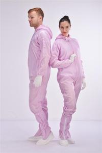 세척 가능한 폴리에스테르 전도성 필라멘트 원단 ESD 방진 방지 커버올 클린룸 세트 제조 - Product Image 3