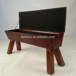 vintage en cuir de selle <span class=keywords><strong>tabouret</strong></span> de stockage - Product Image 2