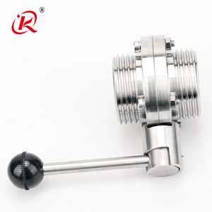 วาล์วเกลียวผีเสื้อตัวผู้แบบ SMS <span class=keywords><strong>T</strong></span> Union Type INOX สเตนเลสสตีลเกรดอาหาร316 304