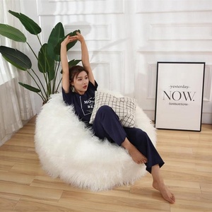 Couverture de canapé en fausse fourrure, pouf pelucheux, livraison directe fabricant