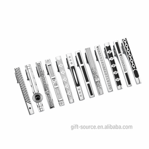 Fermacravatta da <span class=keywords><strong>Uomo</strong></span> all'Ingrosso, Placcato Argento e <span class=keywords><strong>Oro</strong></span>, di Lusso, con Cristalli e Diamanti, Fermacravatta alla Moda - Product Image 1