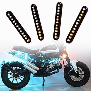 <span class=keywords><strong>Bande</strong></span> <span class=keywords><strong>LED</strong></span> universelle 12V 12 <span class=keywords><strong>LED</strong></span> jaune ambre pour <span class=keywords><strong>moto</strong></span>, pour <span class=keywords><strong>feux</strong></span> arrière, clignotants et éclairage de plaque d'immatriculation, système d'éclairage de rétrofit - Product Image 1