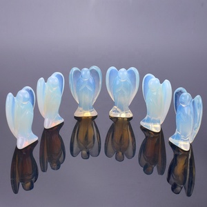 Wholesale High Quality Stone Carving Opalite Hand Carved <strong>Crystal</strong> <strong>Angel</strong> for Sale - Product Image 2