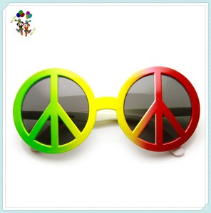 Vestido Hippie de plástico, disfraz de lujo, arcoíris, signo de paz, <span class=keywords><strong>gafas</strong></span> de fiesta, HPC-0622 - Product Image 3