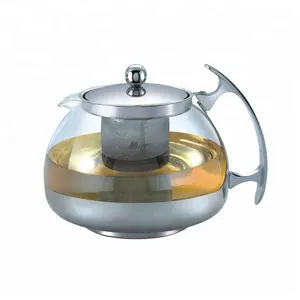 Bouilloire à thé en acier inoxydable, théière en verre avec infuseur, offre spéciale