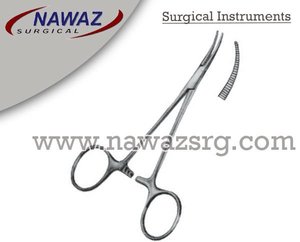 Producto en Oferta, Pinzas Hemostáticas Halstead Personalizadas, Curvas, 12 cm, Acero Inoxidable, Instrumentos Quirúrgicos Manuales, CE - Product Image 2