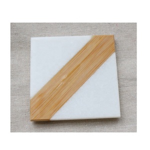 New Products Tableware Drink <strong>Placemat</strong> for Wine with Bamboo 10*10cm <strong>Marble</strong> coaster - Product Image 4