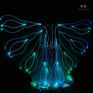 Zancos de Ensueño Fibra Opitc con Disfraz de Mariposa, RF remoto LED ala isis danza traje - Product Image 5