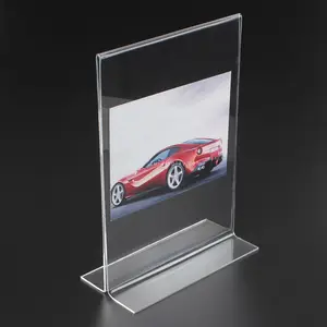 Manufacture Acrylic Table Stand Menu Holder T Shape Sign Holder Manufacturer