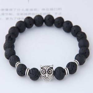 <span class=keywords><strong>China</strong></span> Jewelry Factory Handgemachtes Naturstein Unisex Perlen Eule Charm Armband - Product Image 3