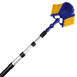 Extenclean roof cleaning broom with long handle telescopic pole brush for roof dust cleaning
