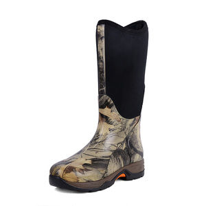 <span class=keywords><strong>Botas</strong></span> de goma de caza para hombres, calzado de goma EVA hecho a medida, tela de algodón, banda elástica, por debajo de la rodilla, Jersey individual, impermeable, Aida, venta al por mayor - Product Image 2