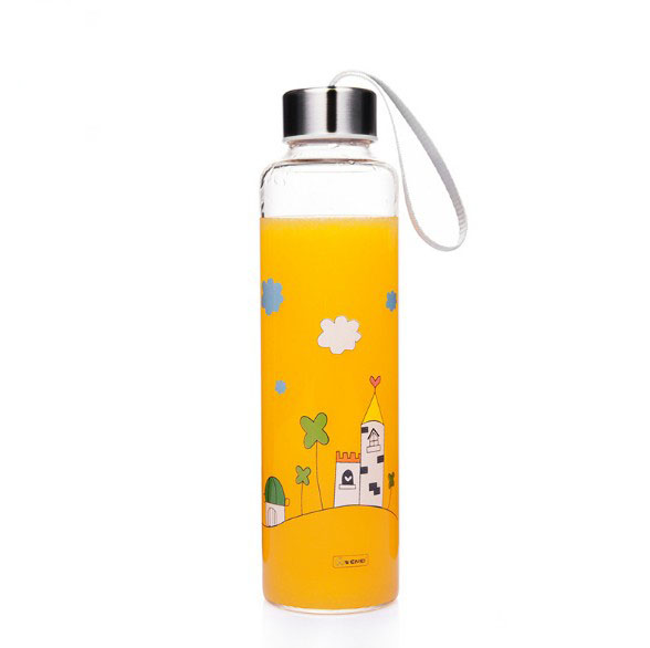 Borosilicate Custom BPA Free Borosilicate Glass Water Bottle With Custom Design