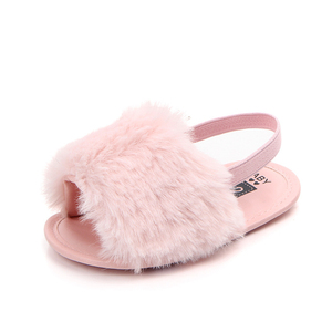 Del bambino della Pelliccia Del Faux Scarpe Appena Nato Prewalker Scarpe Commercio All'ingrosso Della Cina Infantile Del Bambino Della Ragazza Soffici Pantofole Molle Del Bambino Pantofole di Peluche - Product Image 4