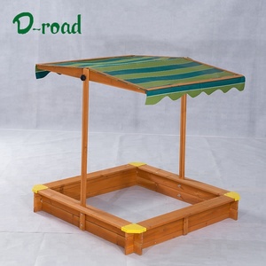 أطفال ملعب حديقة sandpit خشبي مع غطاء أخضر - Product Image 5
