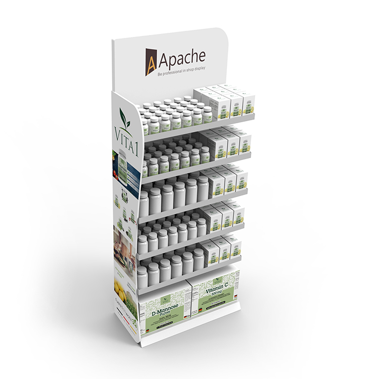 Hot Selling Pharmacy Drug Display Stand Wood Medicine Display Rack With Custom Logo