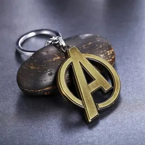 2020 personalized custom Logo metal Character design Tag keychain Iron Man key ring