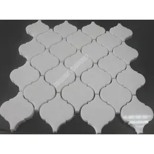 Wall decorations pure white marble arabesque lantern mosaic tile