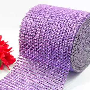 Elmas Örgü Wrap Rulo Rhinestone Kristal Şerit 4.65 "x 10 metre