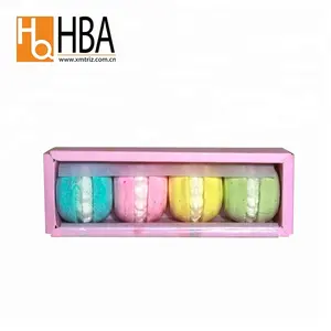 Macaroon decoração colorida bomba de banho fizer, conjunto de presente