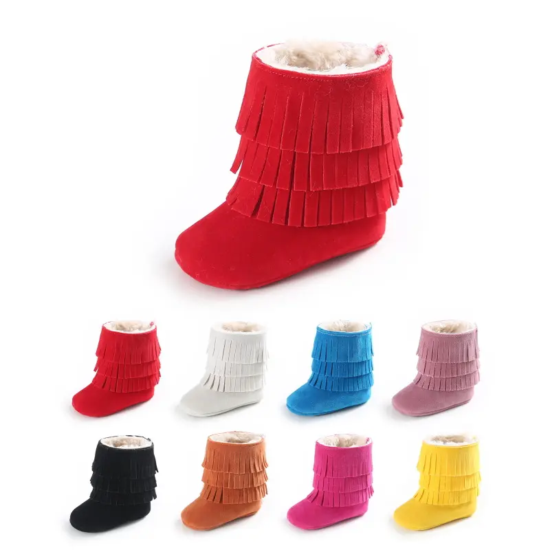2017 Hot Selling Cute Baby Kids In fant Toddler Baby Tassel Shoes Baby Snow Tassel Boots