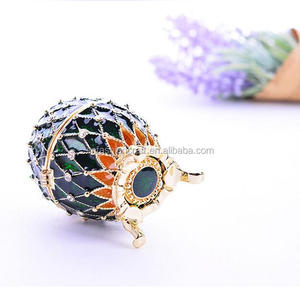 Nouveau vert russe Fabergé Style <span class=keywords><strong>oeuf</strong></span> et boîte élément cristaux bibelot pilule bijoux <span class=keywords><strong>porte</strong></span>-anneau boîte - Product Image 4