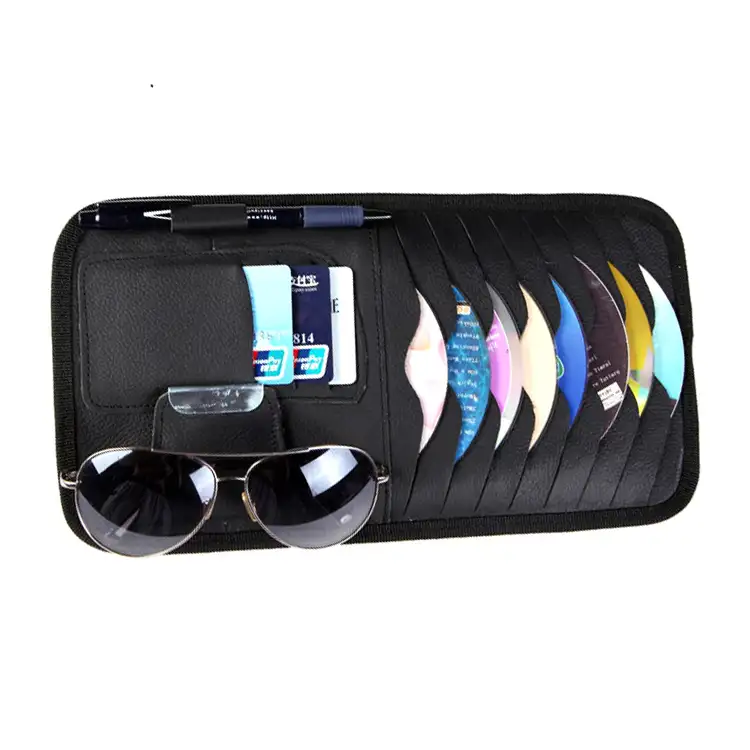 Многофункциональный автоматический Органайзер с солнцезащитным козырьком, 8 слотами для CD-дисков и 3 карманами для кредитных карт