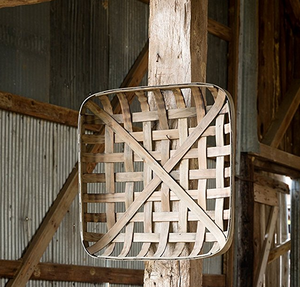 Set di 2 Grandi Cesti in Legno Stile Rustico Farmhouse per Decorazione Murale - Product Image 3