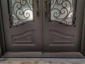 Porte en fer forgé avec fenêtre ouverte, motif de découpe CNC, design <span class=keywords><strong>ornemental</strong></span> - Product Image 2