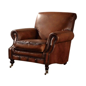 Кожаный стул Barclay во французском стиле с роликами