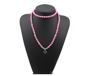 Lava yoga Lotus colgante hecho a mano Piedra Natural beads <span class=keywords><strong>108</strong></span> cuentas de collares - Product Image 5