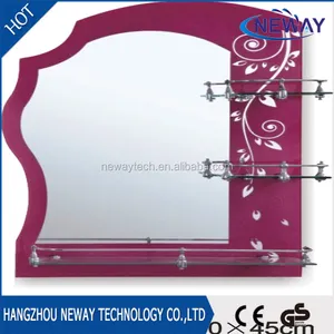 New Irregular Make Up Bathroom Mirror With Shelf